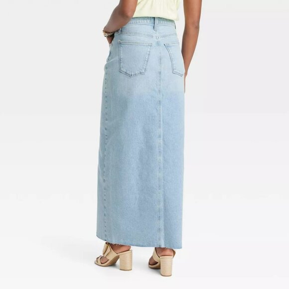 Women's NWT Universal Thread‎ High-Rise Denim Maxi Skirt Size 14 - Picture 2 of 6
